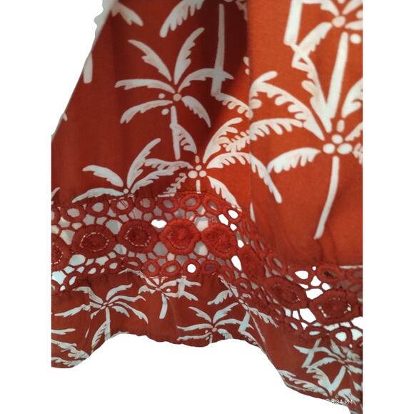 Crown & Ivy Women's XXL Tropical Sleeveless Resortwear Summer Crochet Palms Top - Picture 3 of 11